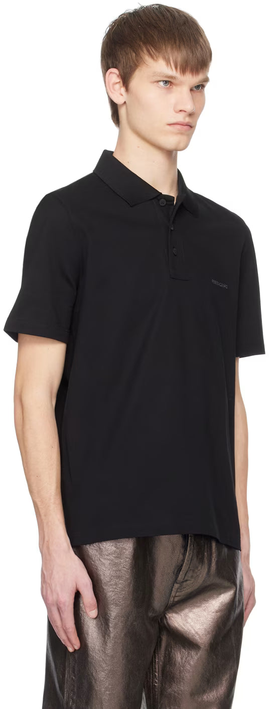 Ferragamo Black Embroidered Polo