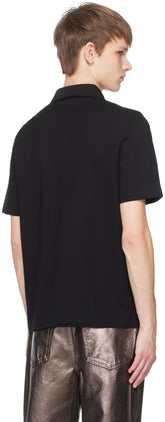 Ferragamo Black Embroidered Polo