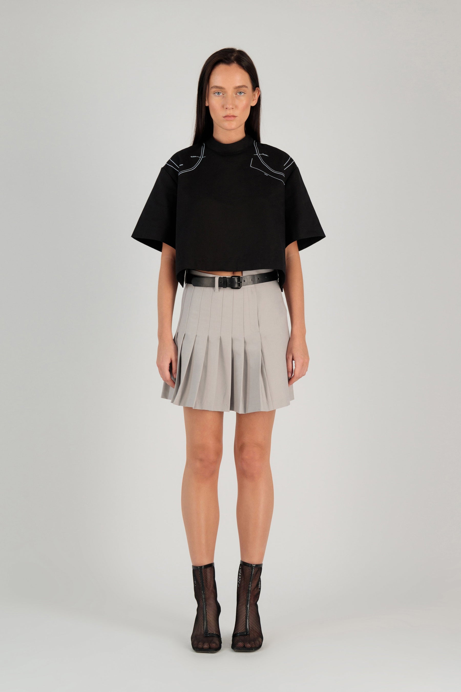 TWILL TEE W/ SHOULDER PAD PRINT