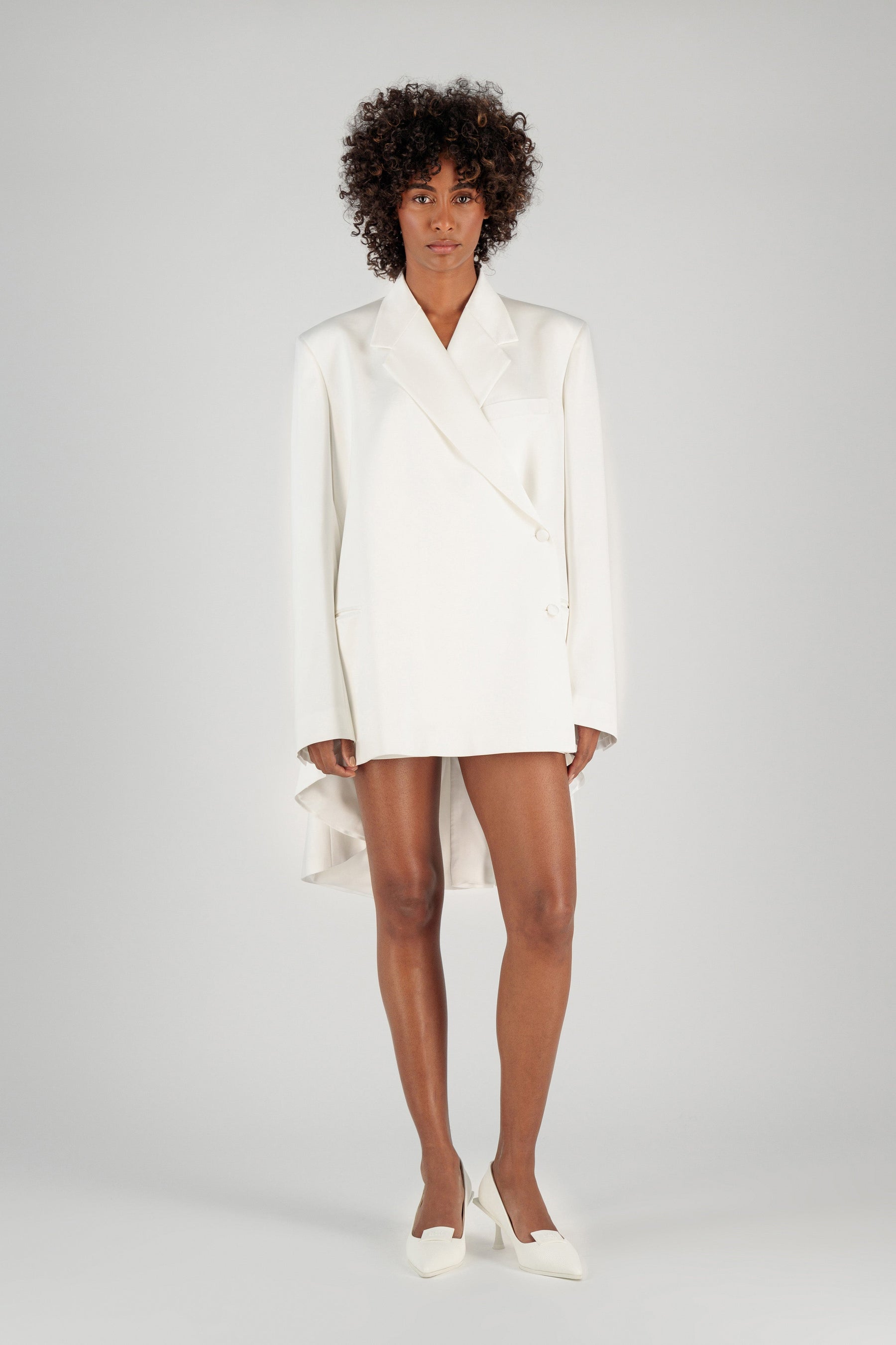 OVERSIZED SILK BLAZER DRESS