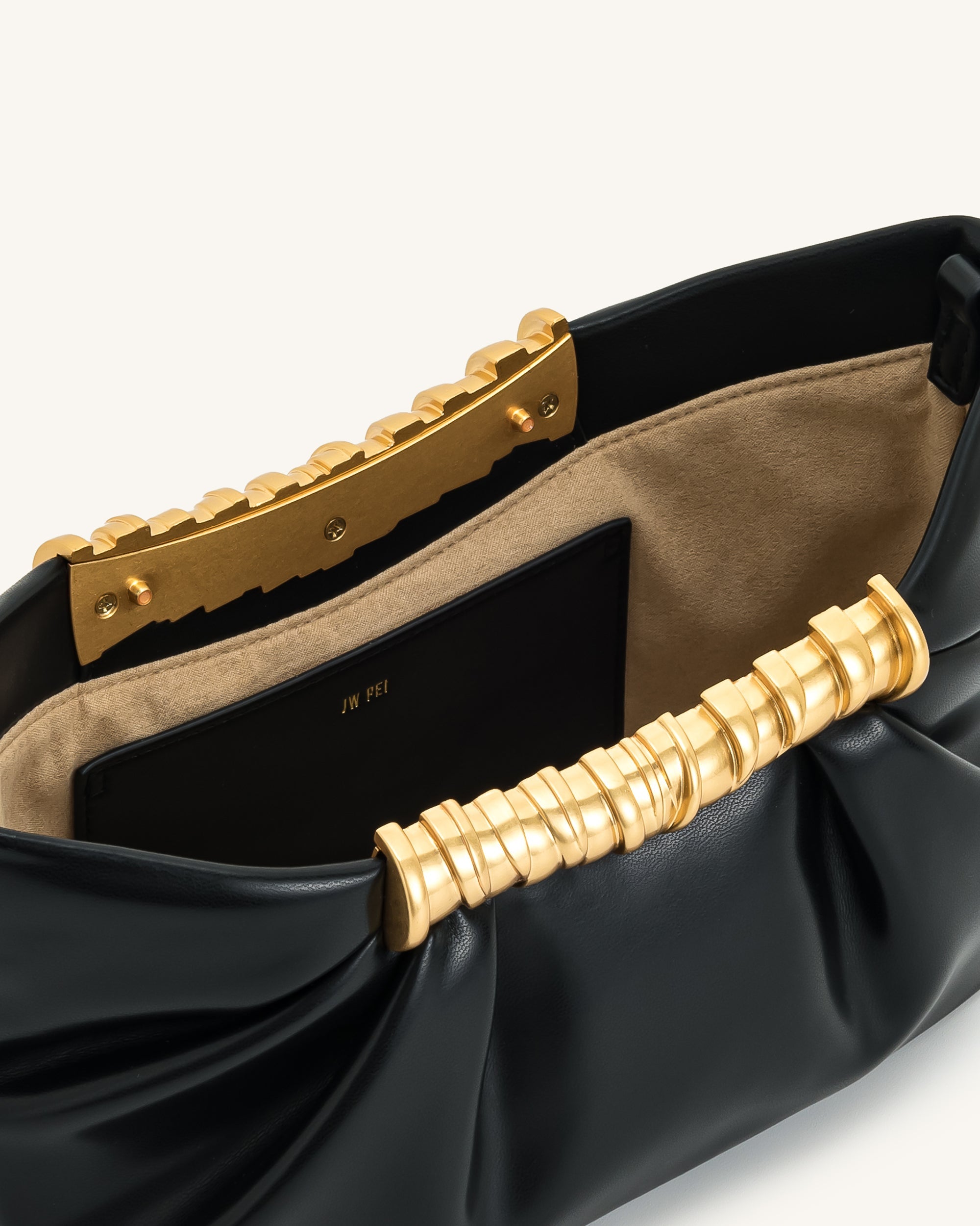Leia Pleated Clutch - Dark Brown