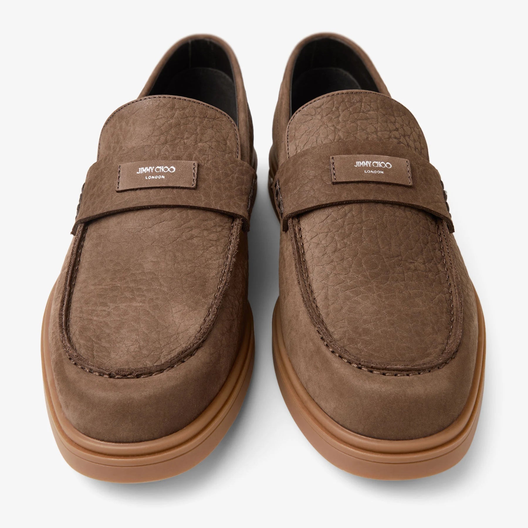 Jimmy Choo London Pebbled Leather Loafers – Brown