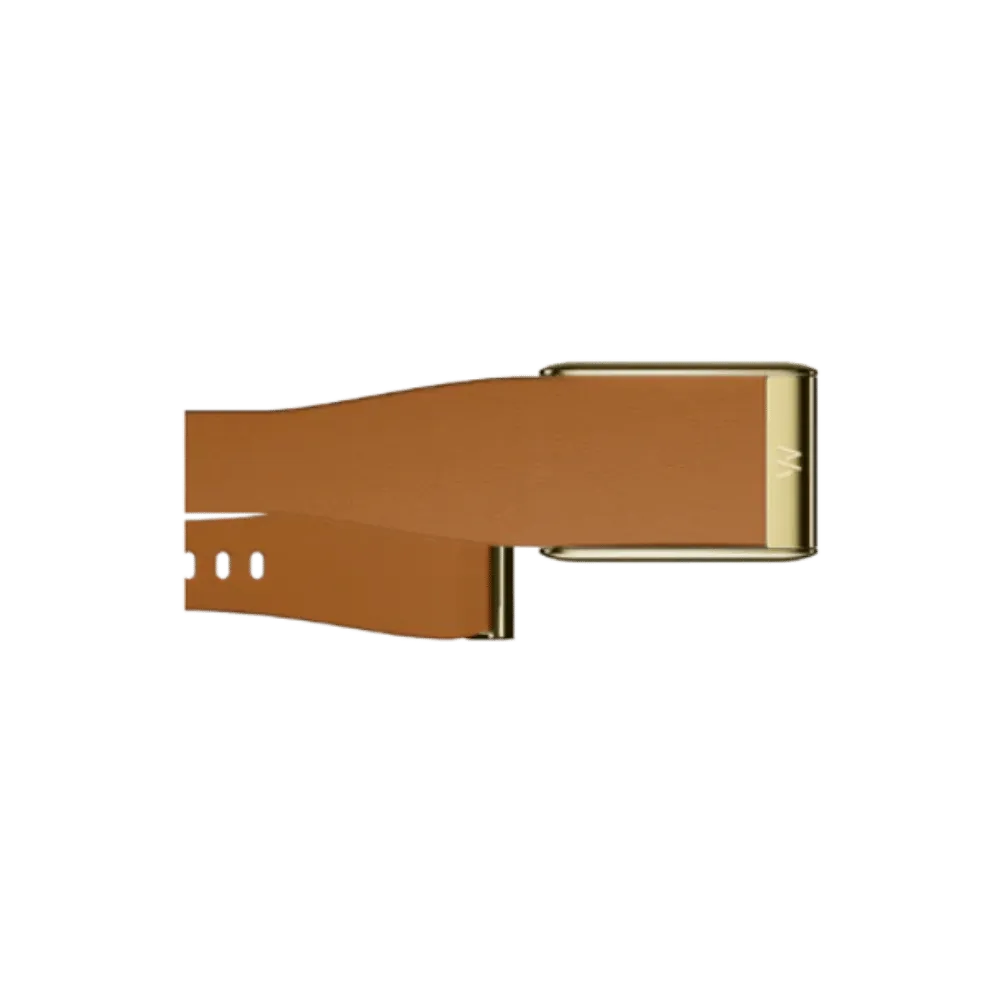 Whoop 5.0 Leatherluxe Tapered Camel with Gold Band (12 Month Peak Subscription Included)