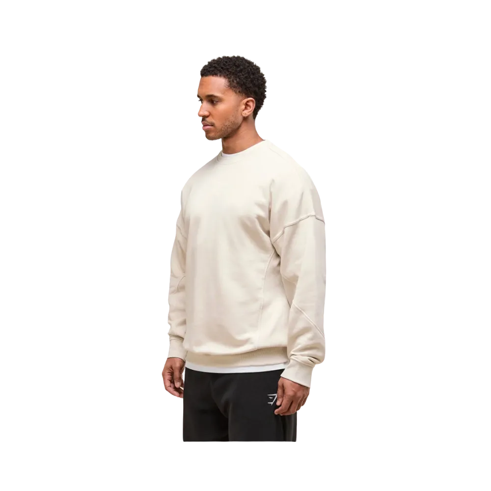 Gymshark Power Crew Oversized Fit Oat White