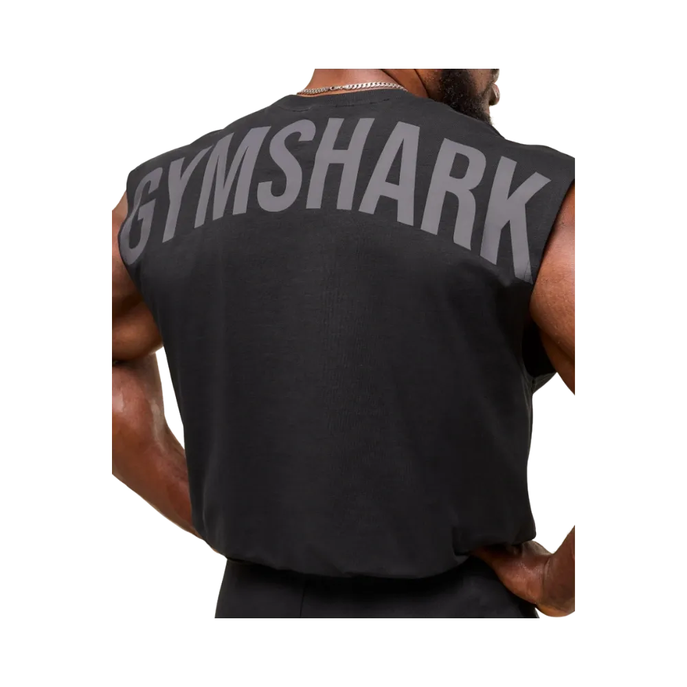Gymshark Power Cut Off Tank Oversized Fit Black