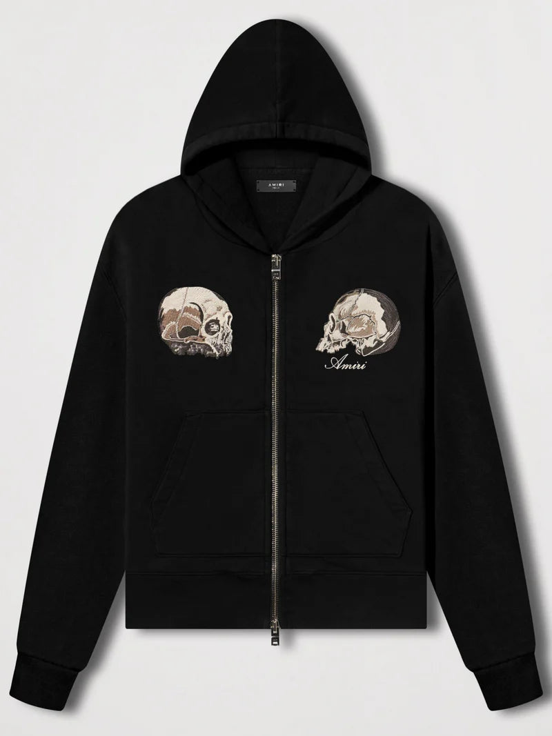 AMIRI X WES LANG SOLAR KINGS ZIP HOODIE BLACK