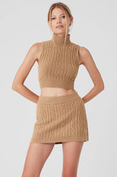 Cable Knit Winter Bliss Mock Neck Tank