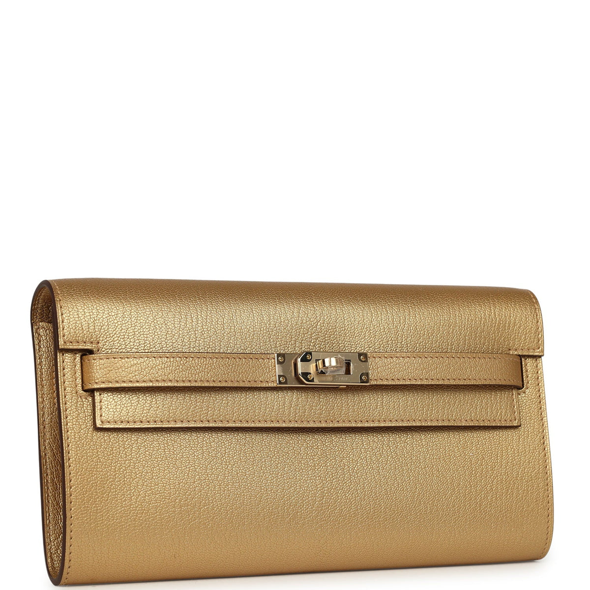 Hermès Kelly Wallet To Go Dore Chevre Chamkilight Permabrass