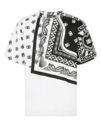 Dolce & Gabbana Black and White Printed Crew-Neck T-Shirt