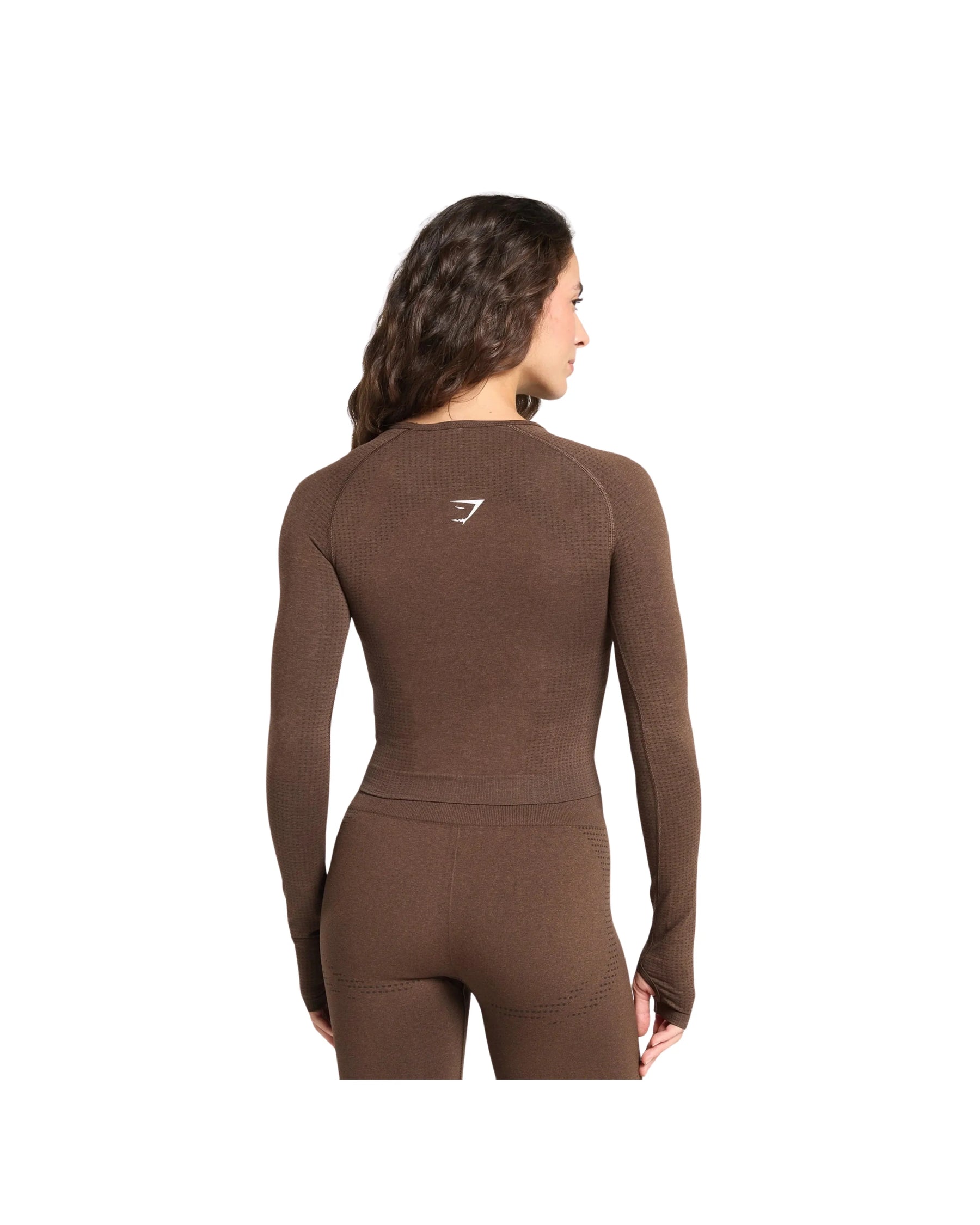 Gymshark Vital Long Sleeve Cut Out Top Body fit Espresso Marl