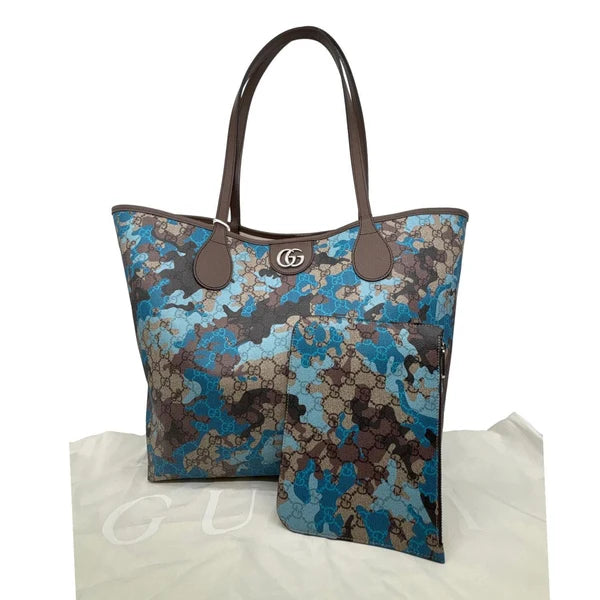 Camouflage Large GG Supreme Canvas Tote Bag