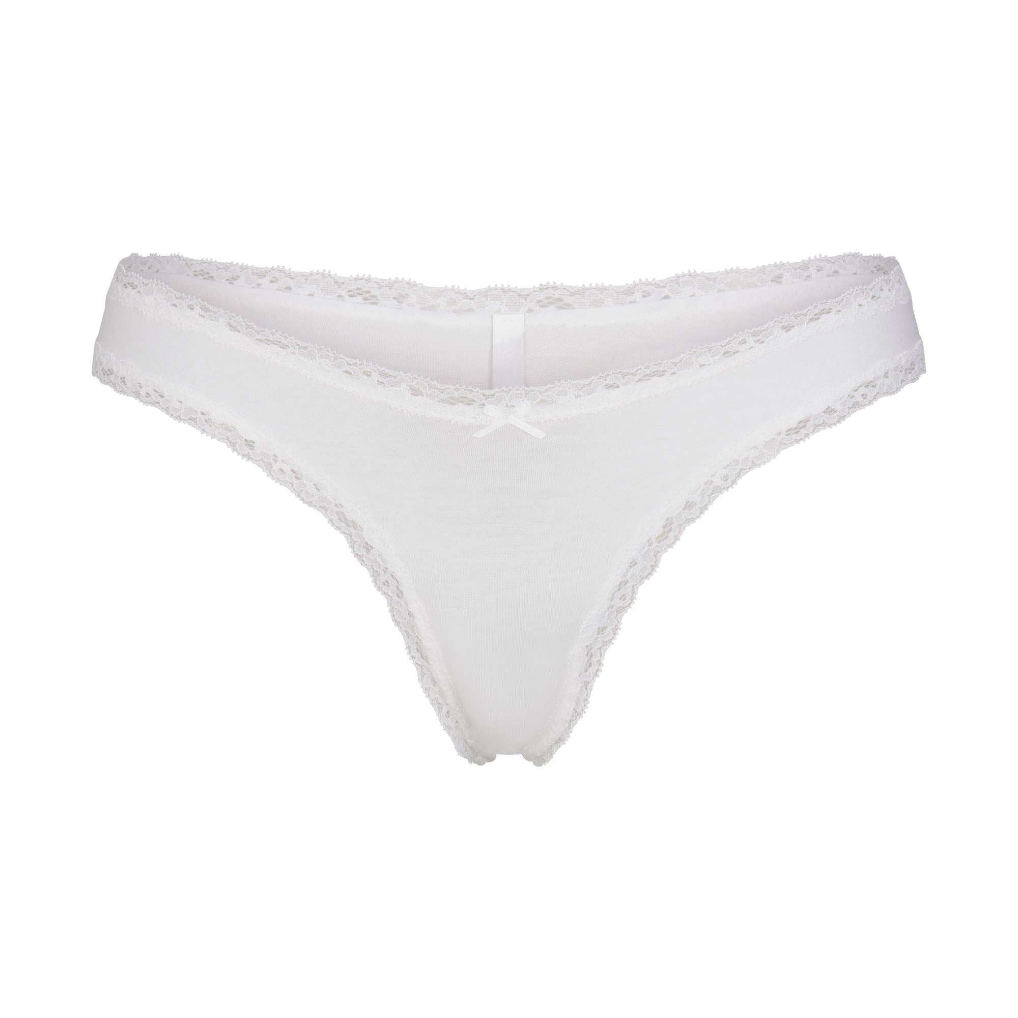 Lightweight Cotton Lace Thong