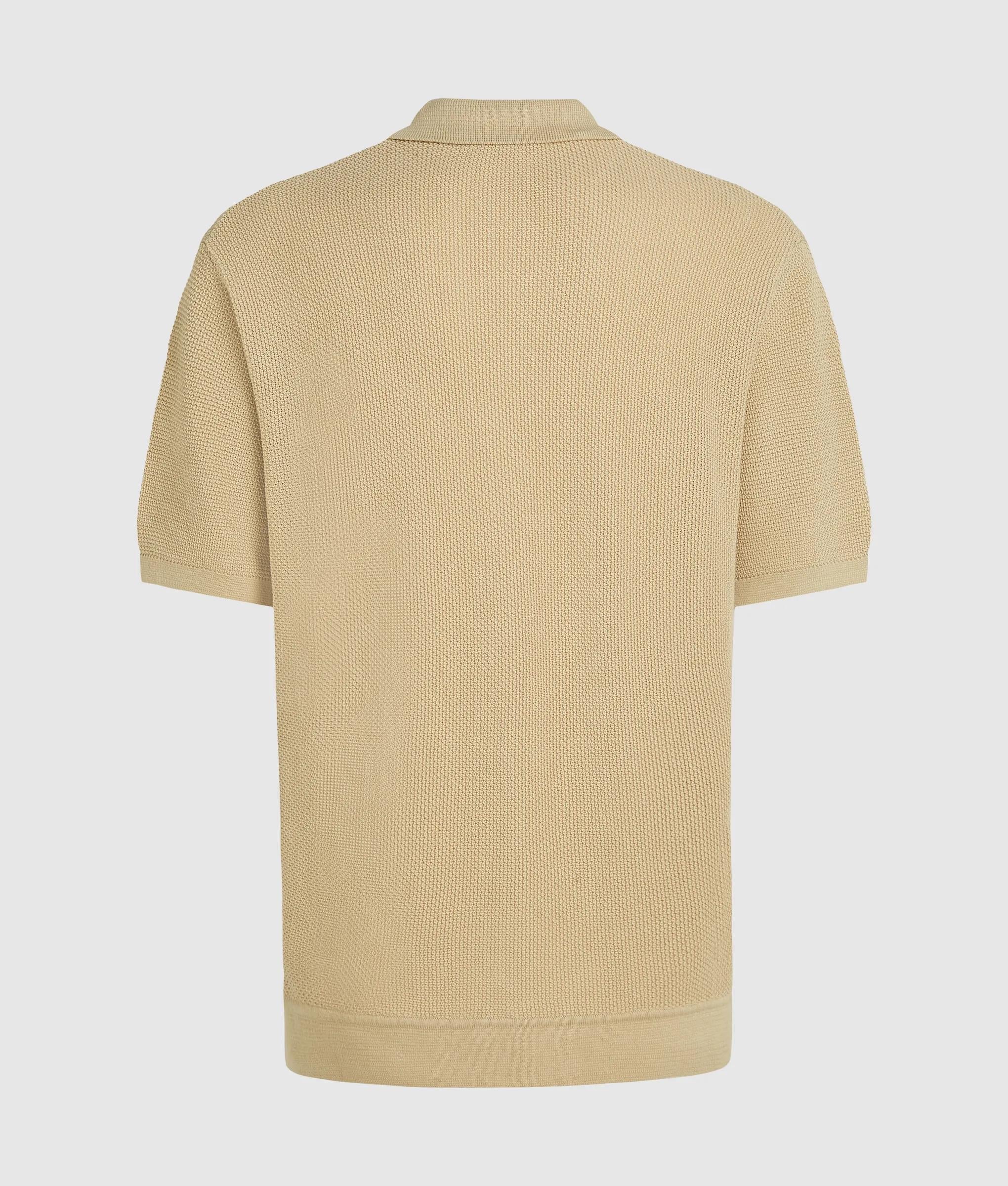 Short-sleeved knit polo shirt