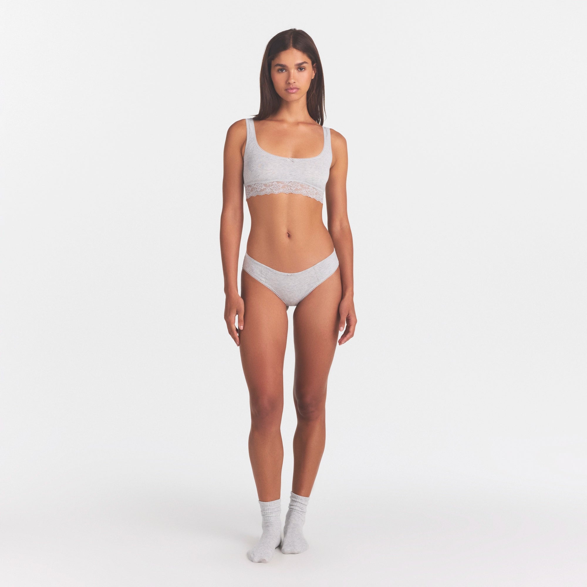 Lightweight Cotton Lace Scoop Bralette
