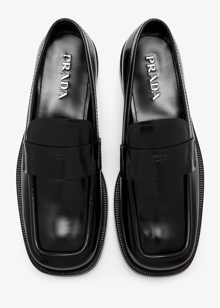 Prada Brushed leather loafers