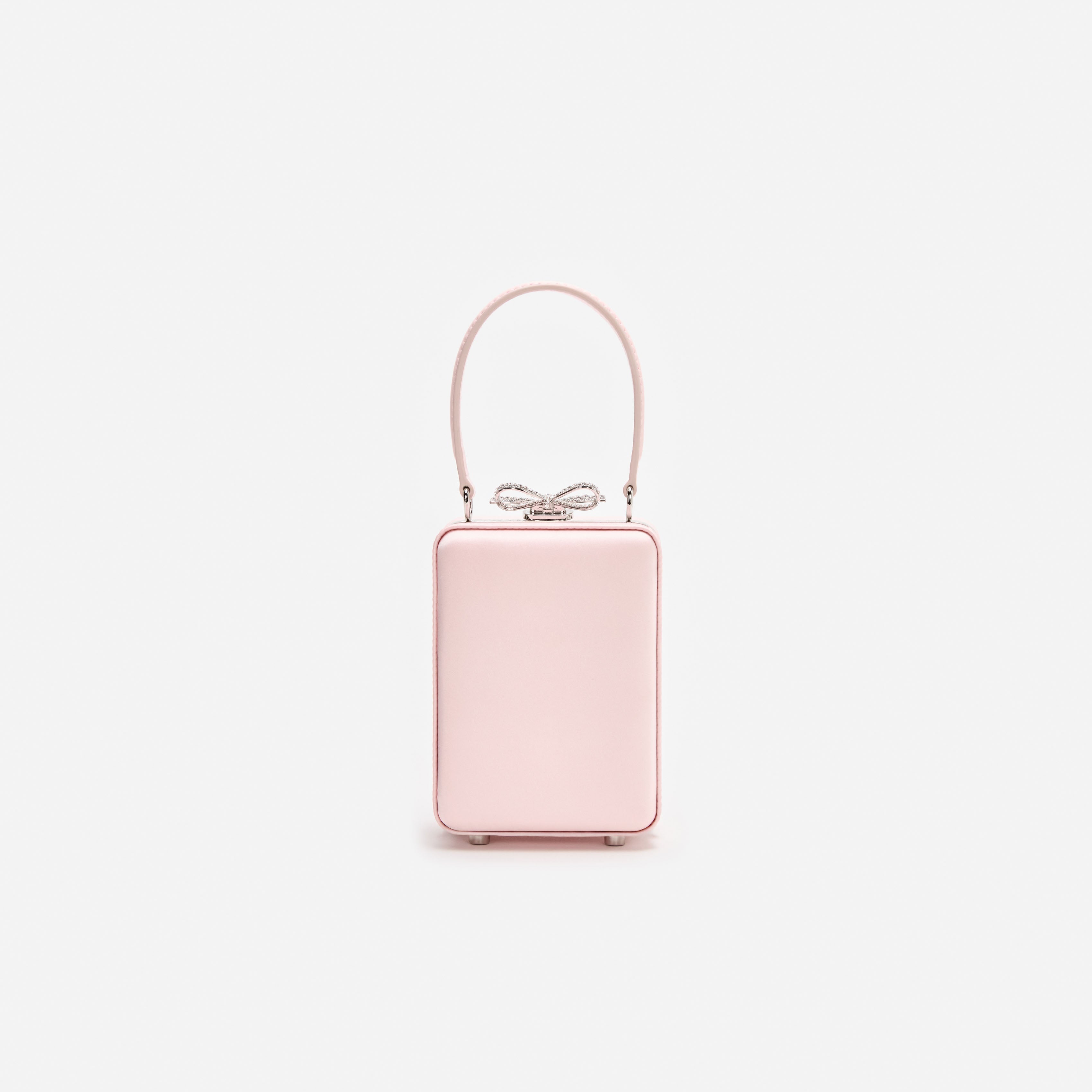 Pink Satin Floral Beaded Micro Bag