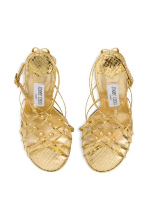 90mm leather heeled sandals