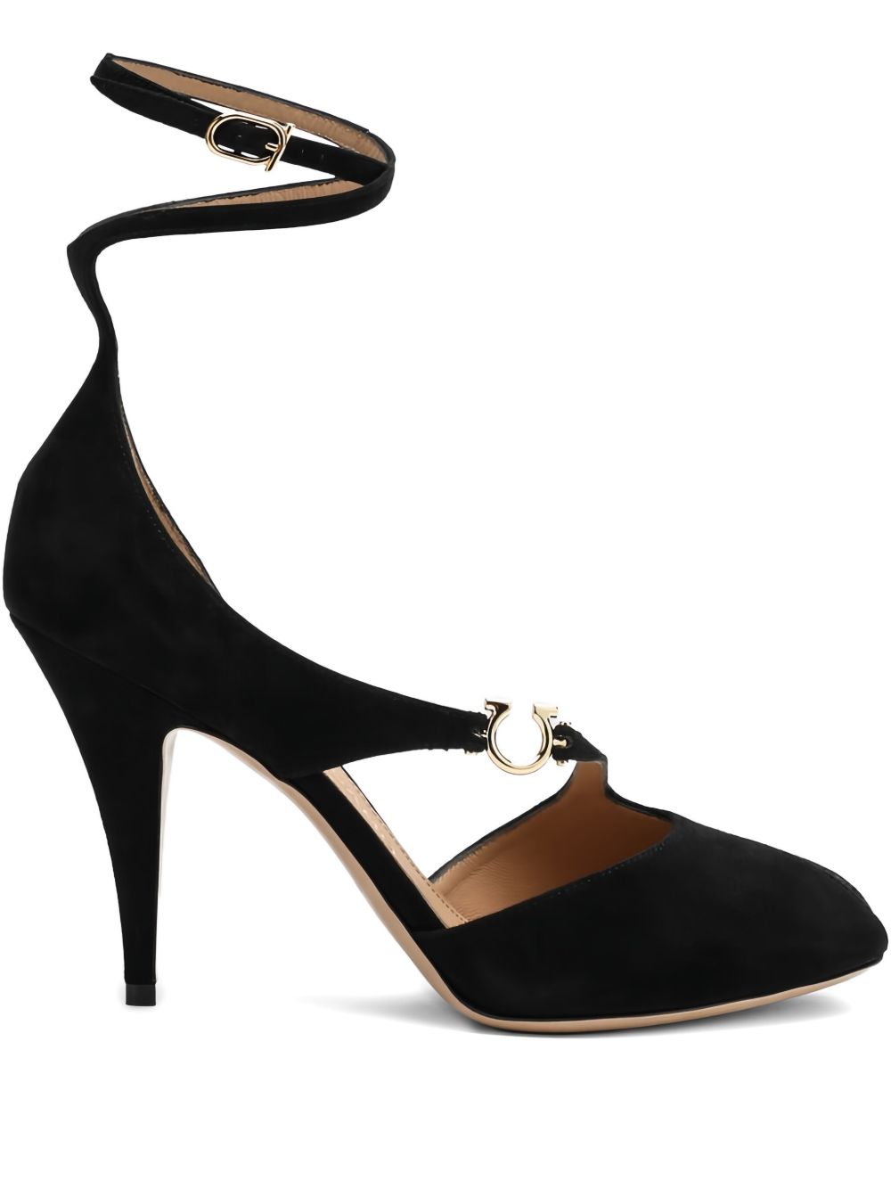 Ferragamo 95mm Molly ankle-wrap peep-toe pumps