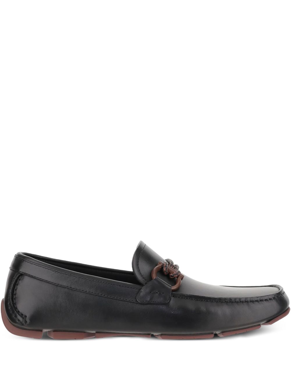 Ferragamo Gancini-detail leather loafers