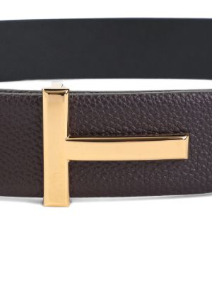 TOM FORD leather T-buckle belt