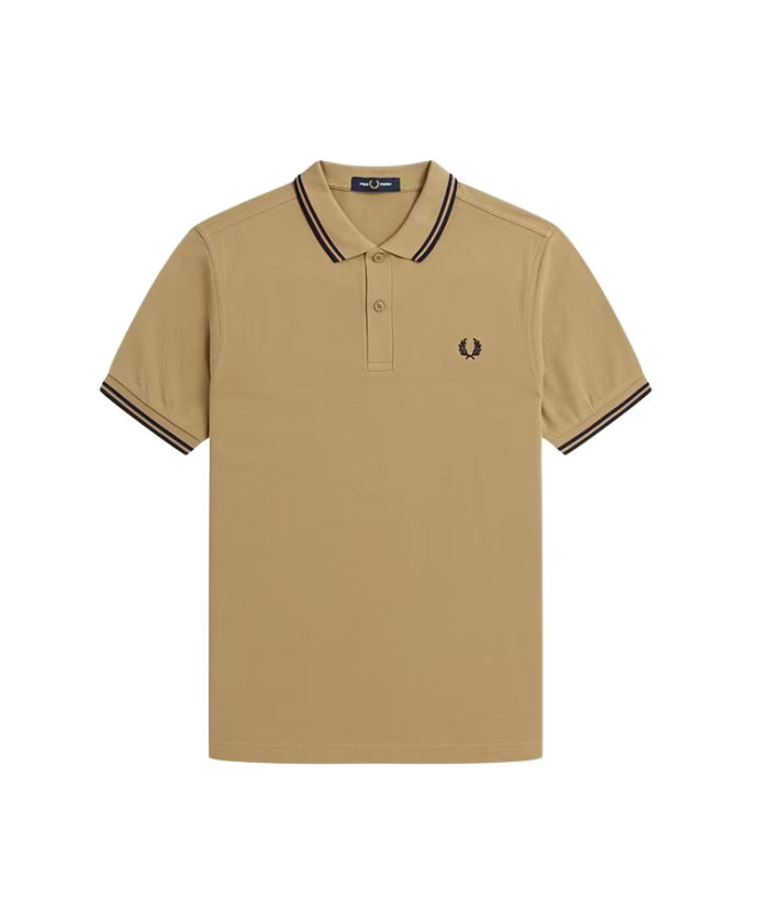 Fred Perry Cotton Polo Shirt with Double Stripe