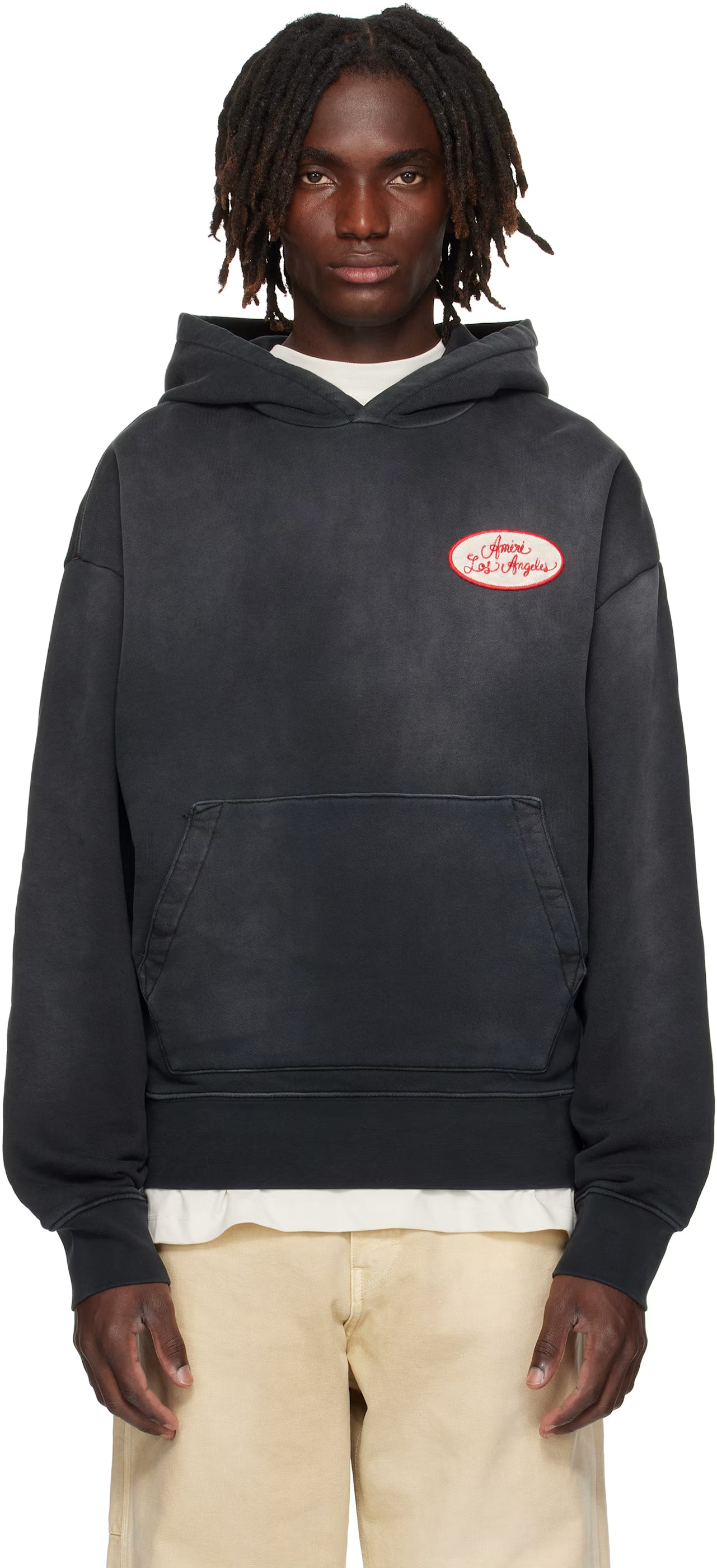 Black Station Patch Oversized Hoodie