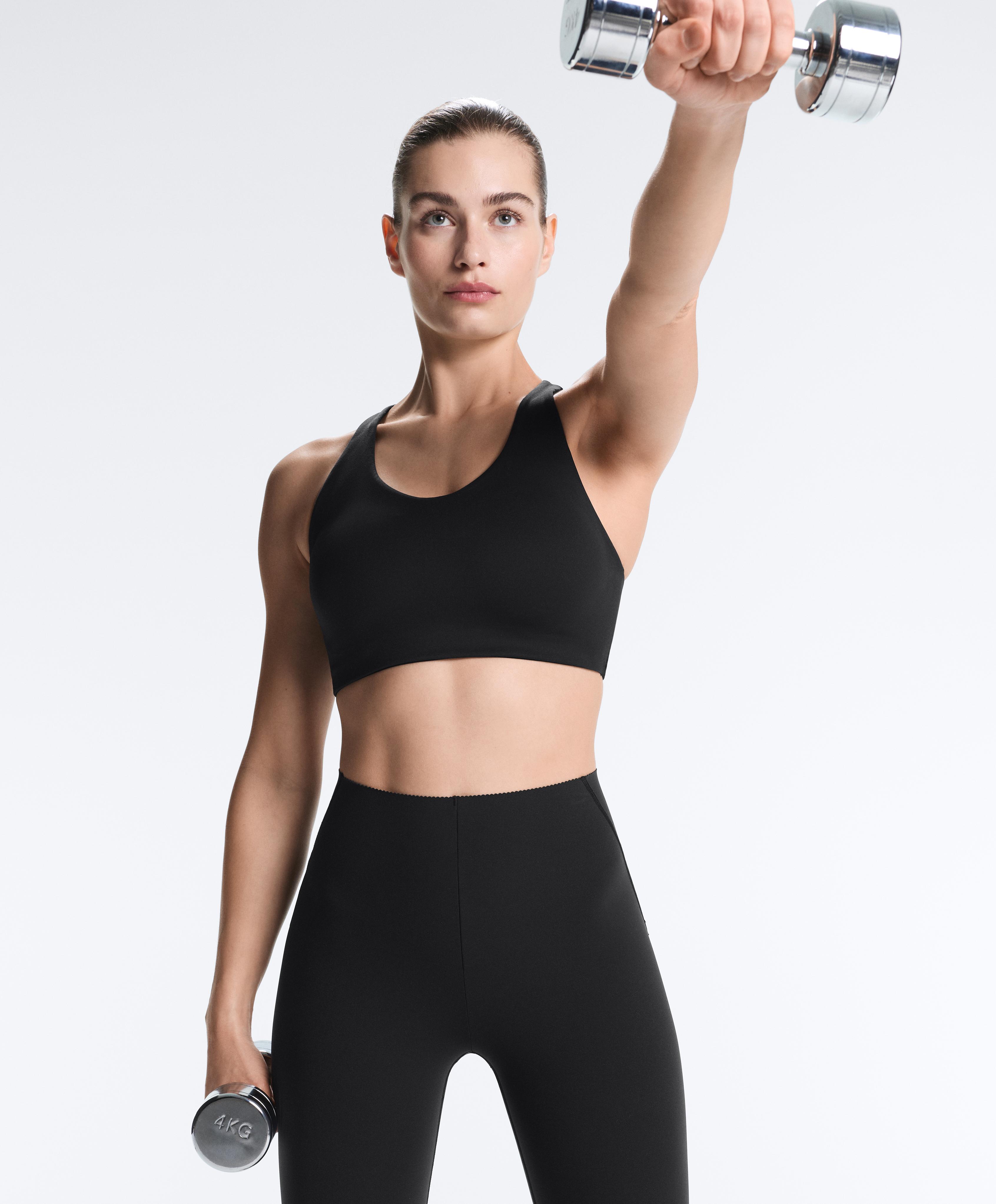 High-rise Compressive core-control ankle-length leggings