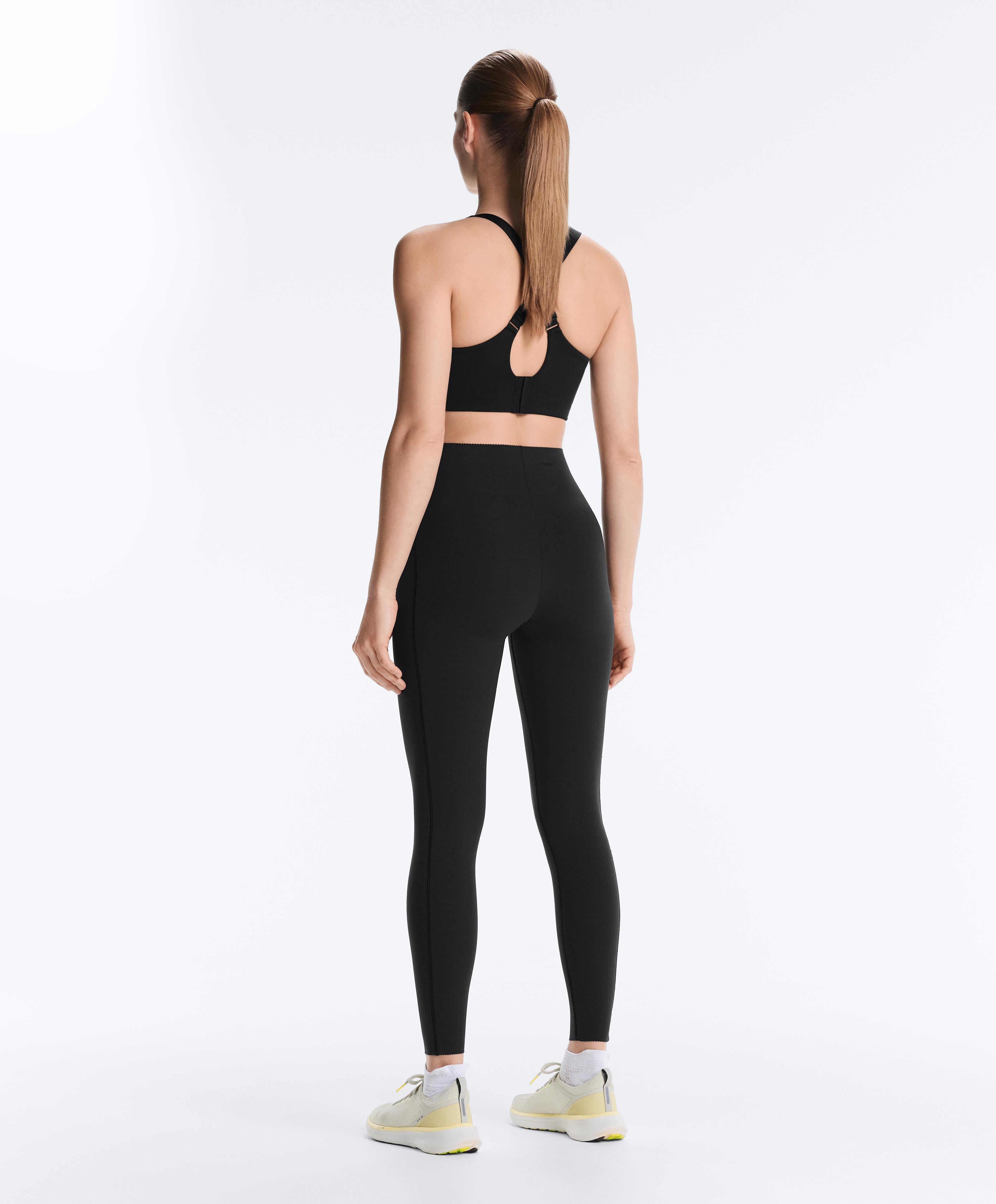 High-rise Compressive core-control ankle-length leggings