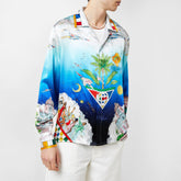 Blue Sky Printed Silk Twill Shirt