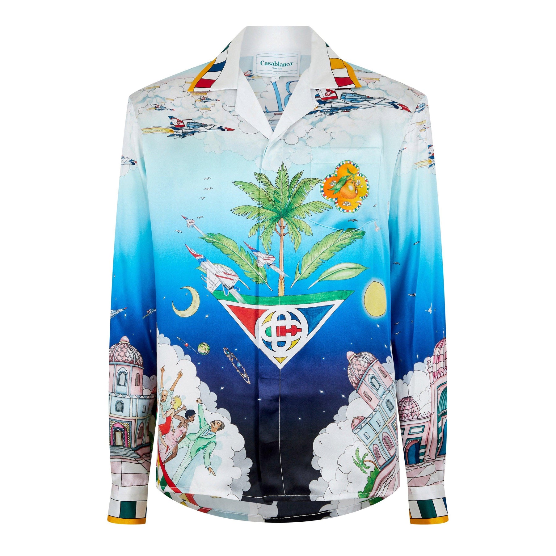 Blue Sky Printed Silk Twill Shirt