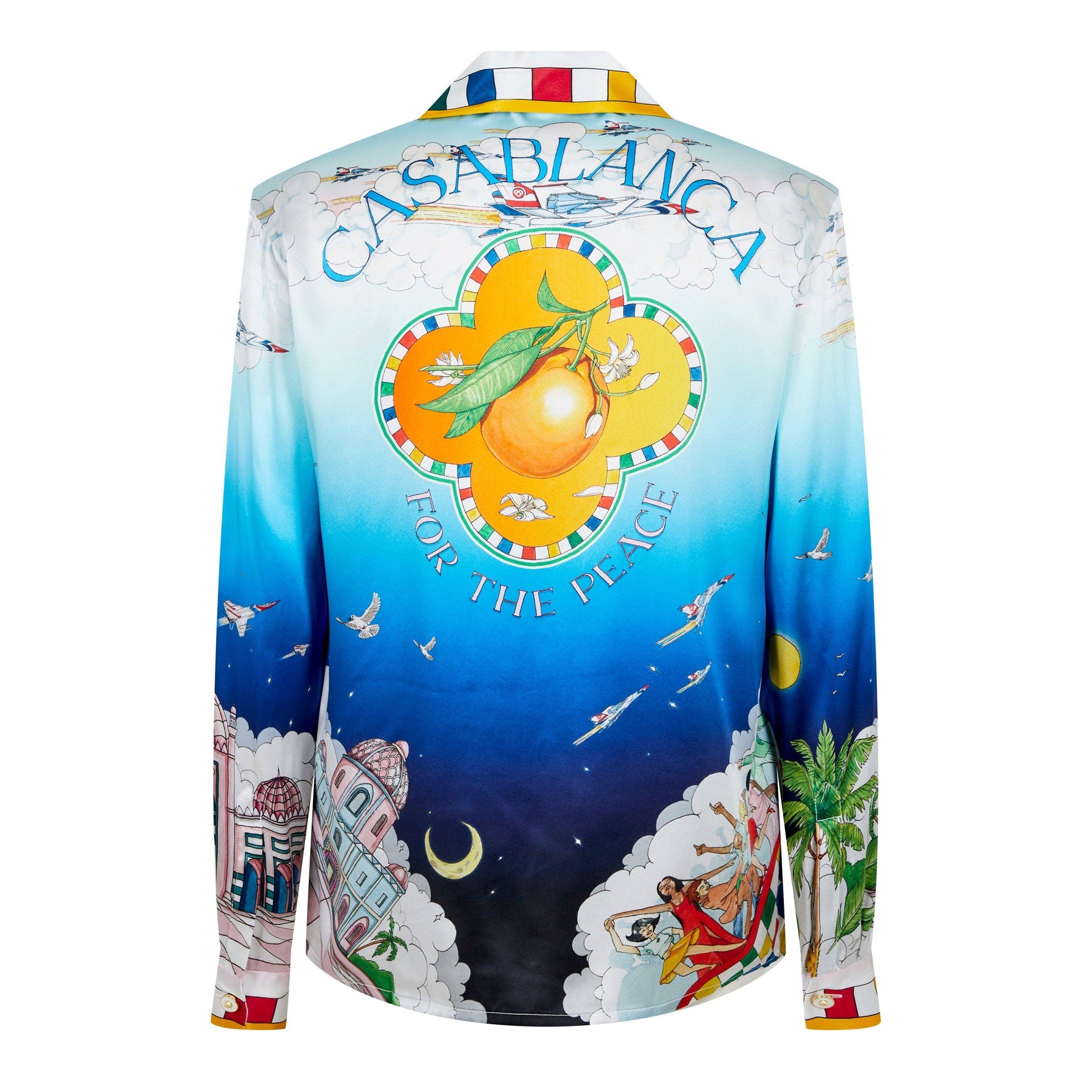 Blue Sky Printed Silk Twill Shirt