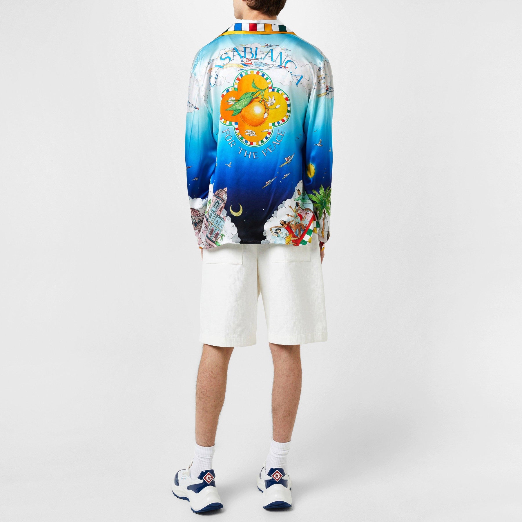 Blue Sky Printed Silk Twill Shirt