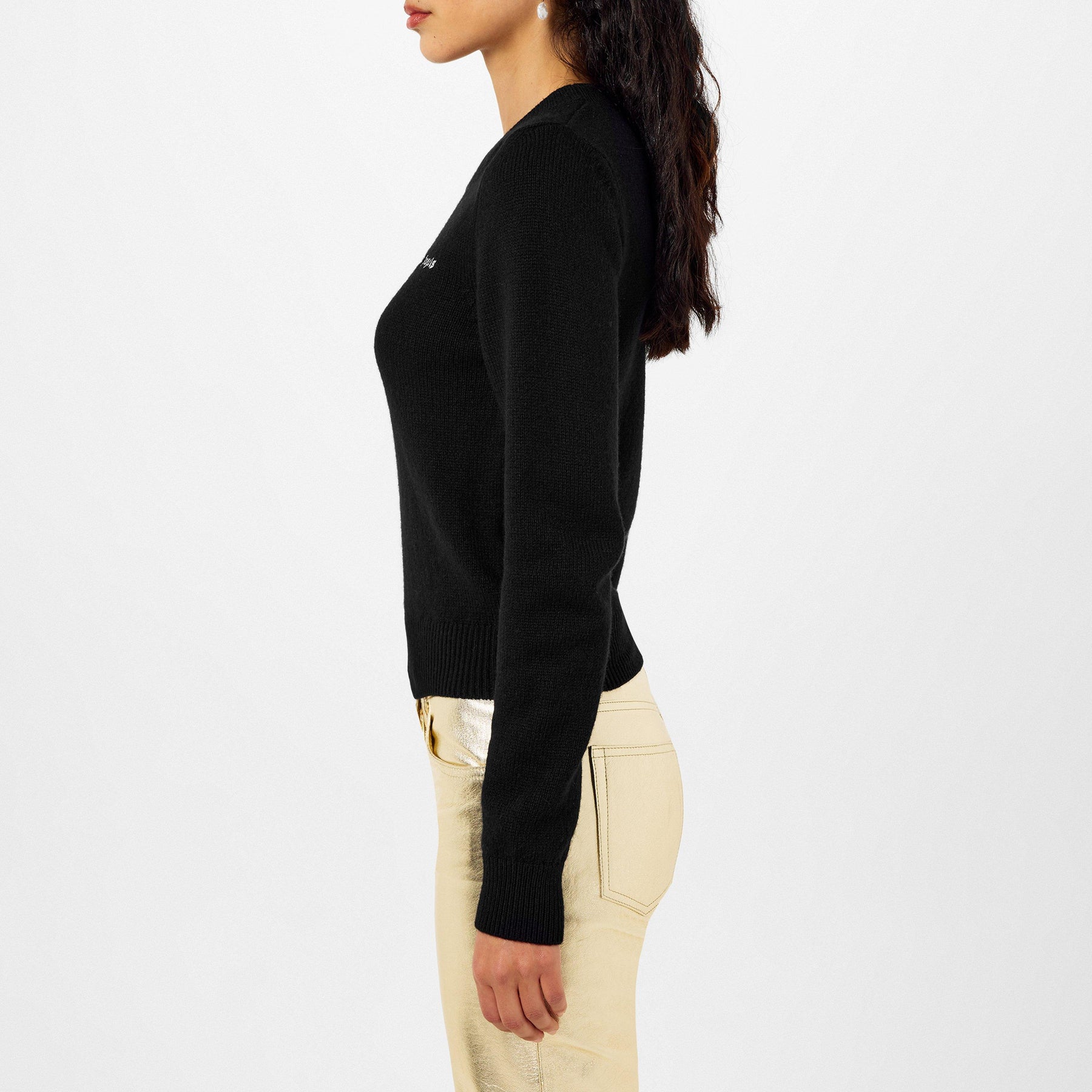 Logo Embroidered Cotton Jumper Womens