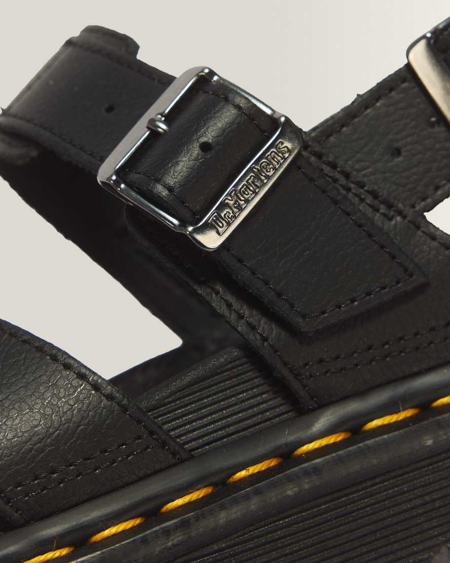 Voss II Athena Leather Strap Sandals — BLACK