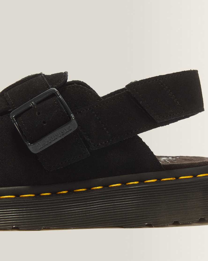 Jorge II Suede Slingback Mules — Black