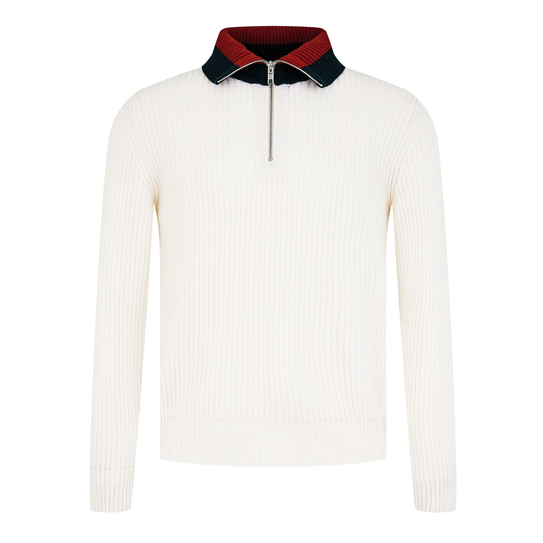 Knitted Quarter Zip Web Jumper
