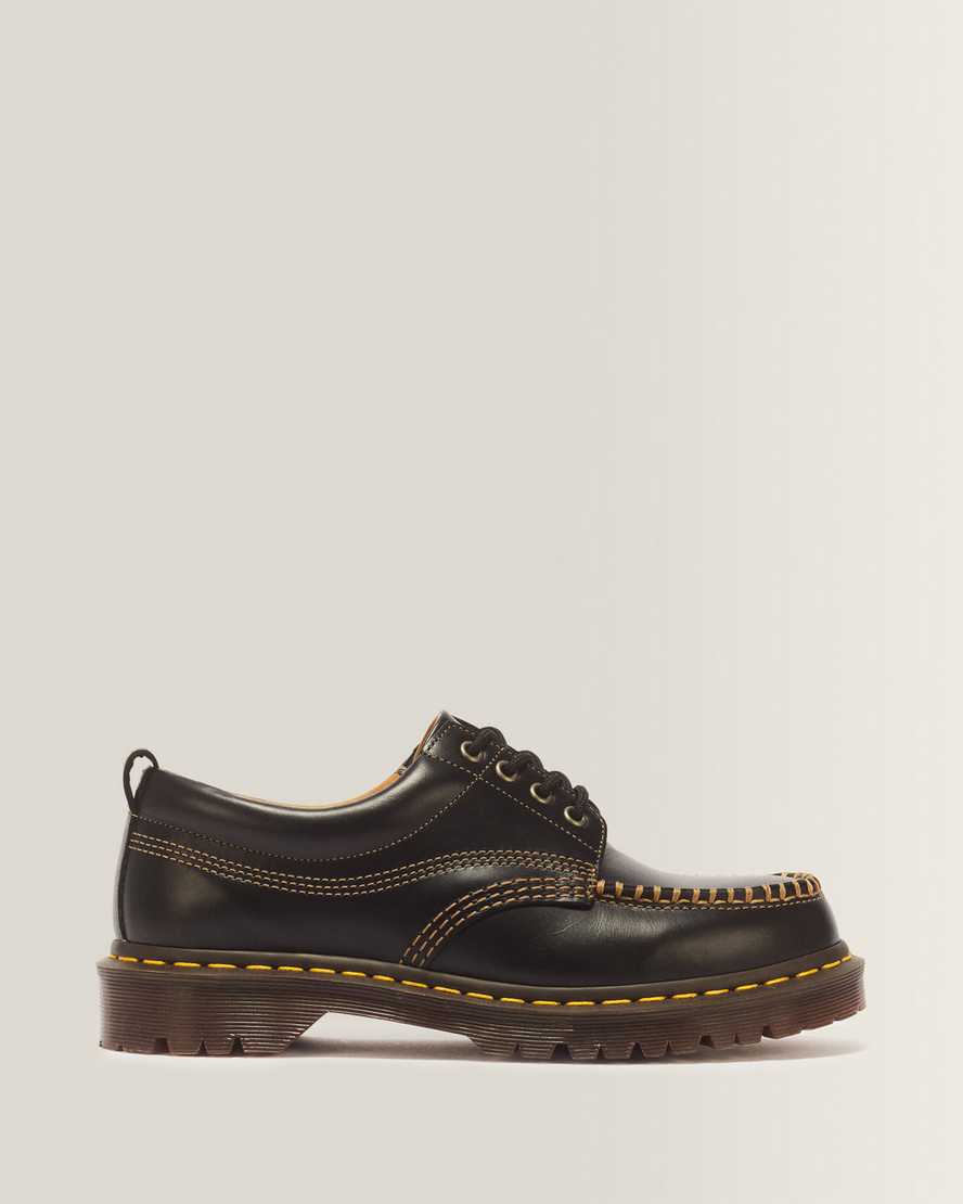 Lowell Leather Moc Toe Shoes — Black