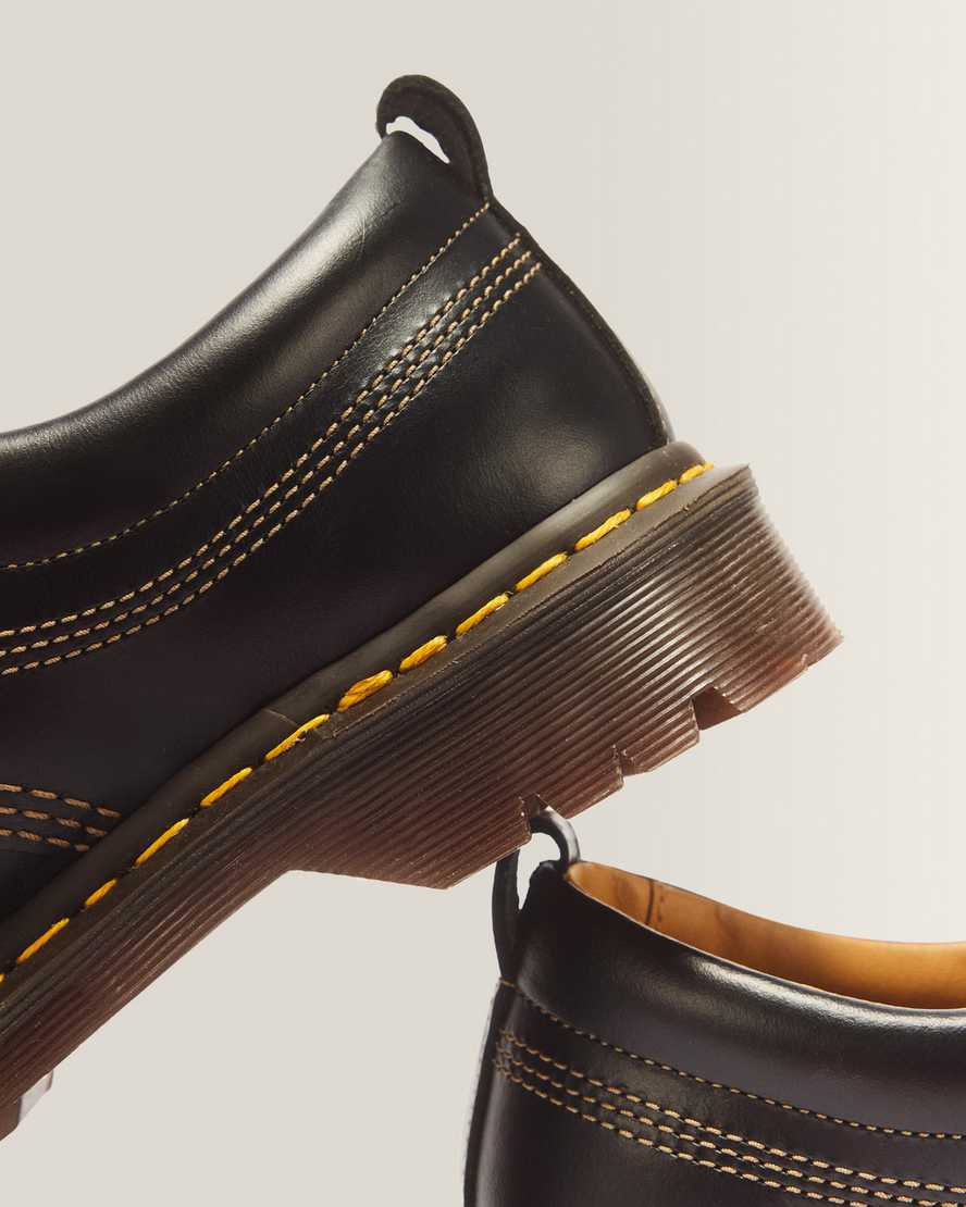Lowell Leather Moc Toe Shoes — Black
