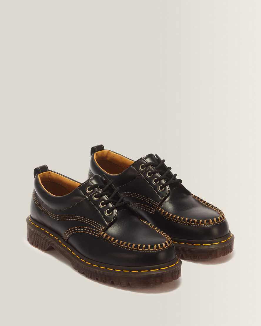 Lowell Leather Moc Toe Shoes — Black