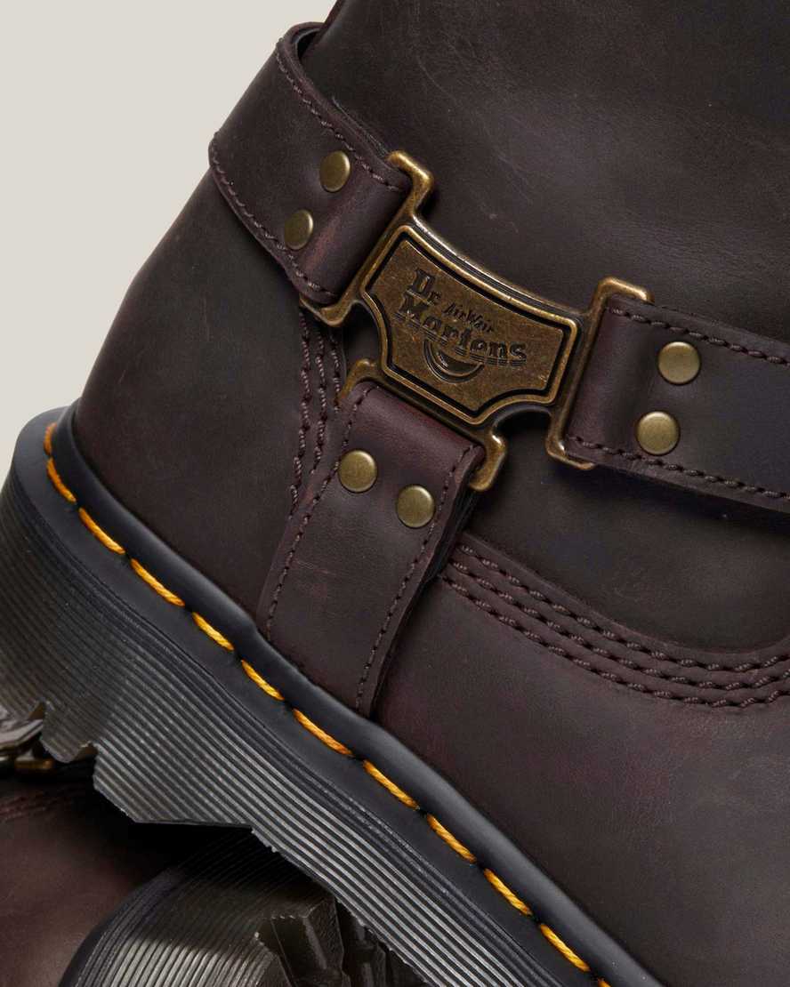 Anistone Hi Leather Biker Boots — Dark Brown