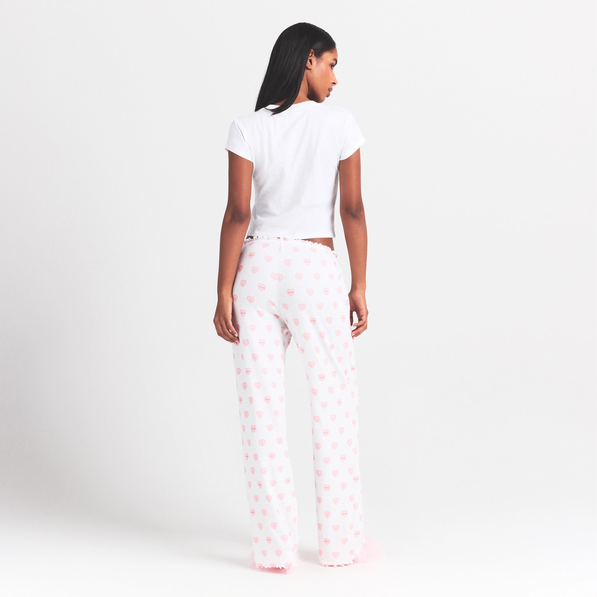 Logo Pointelle Straight Leg Pant