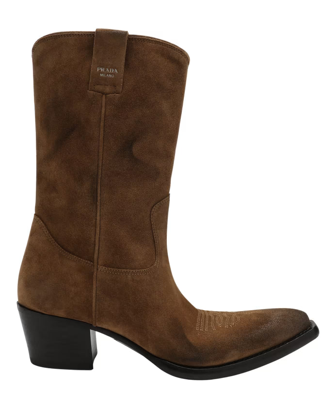 Prada Brown Mid Boots with STIVALE MEDIO