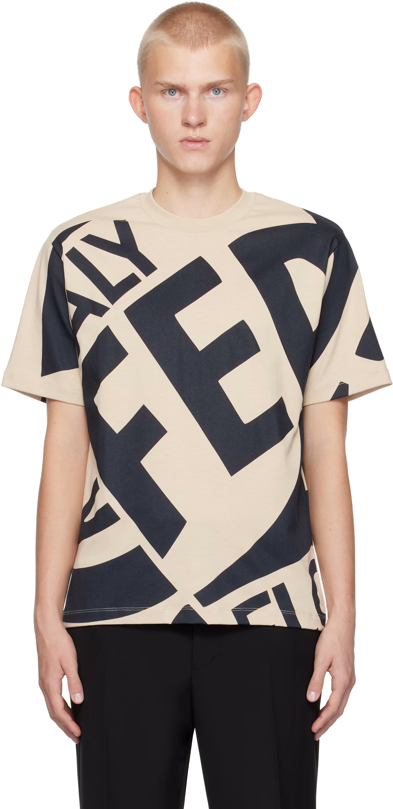 Ferragamo Beige Graphic T-shirt