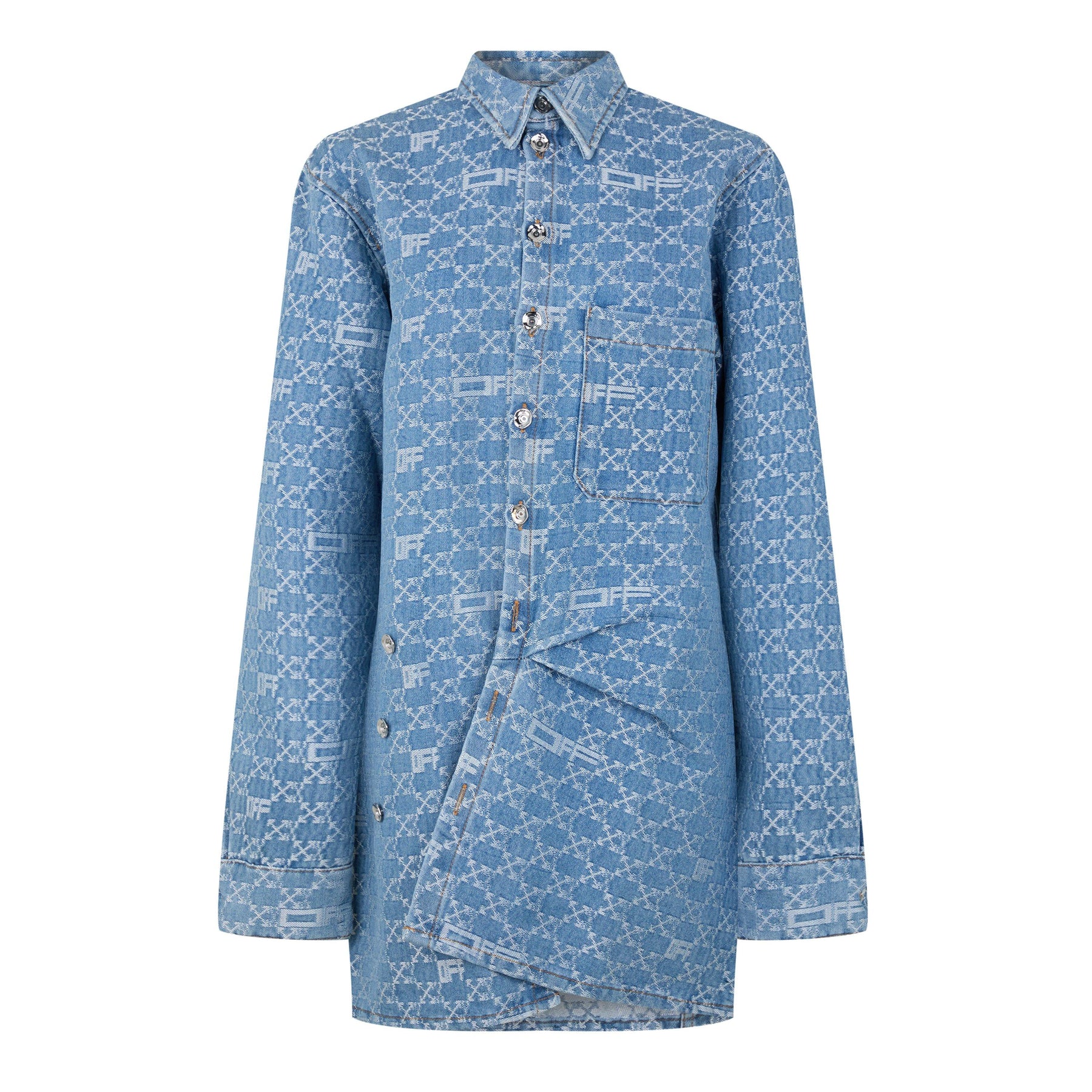 Monogram Mini Shirt Dress