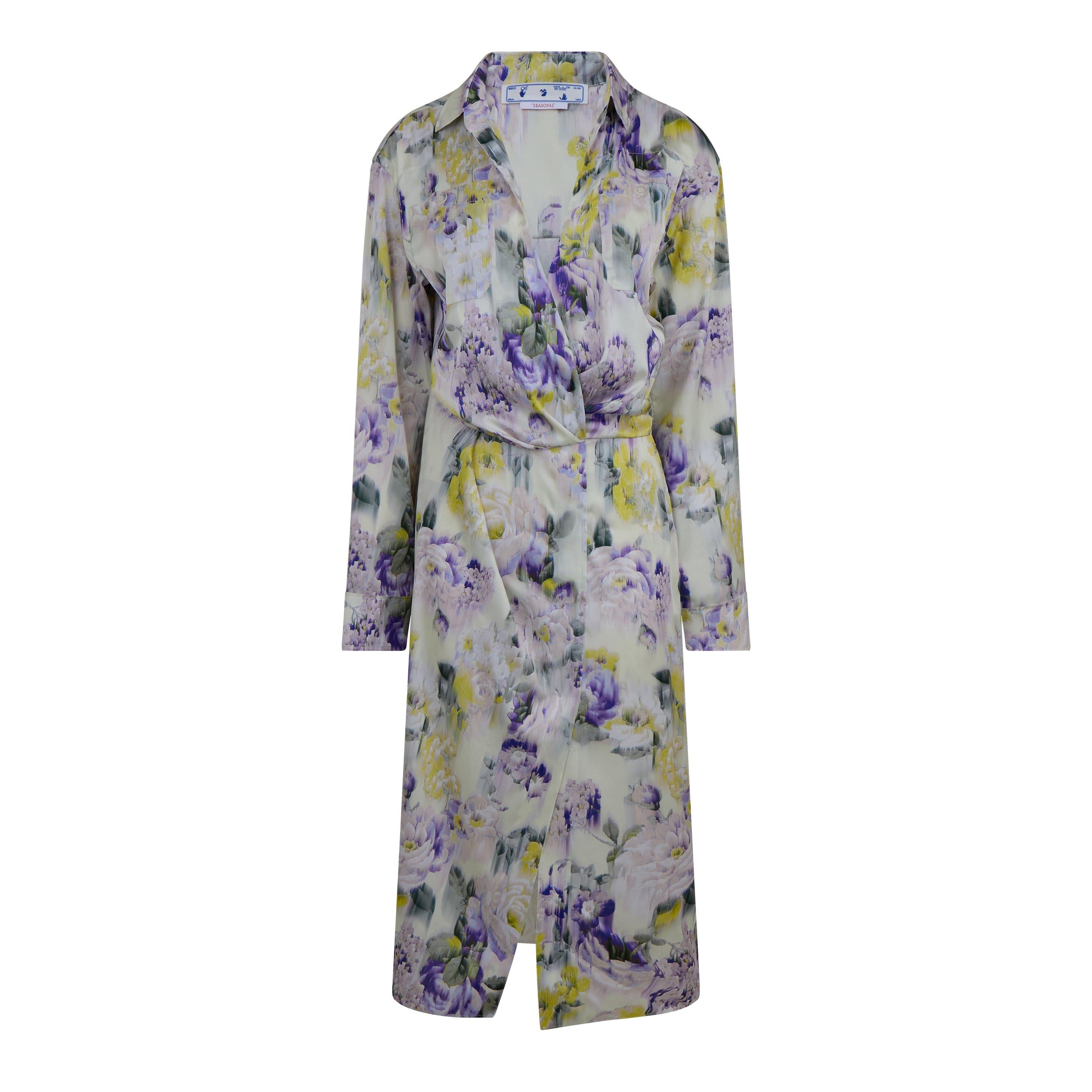Chine Satin Twist Long Sleeve Dress Shirt