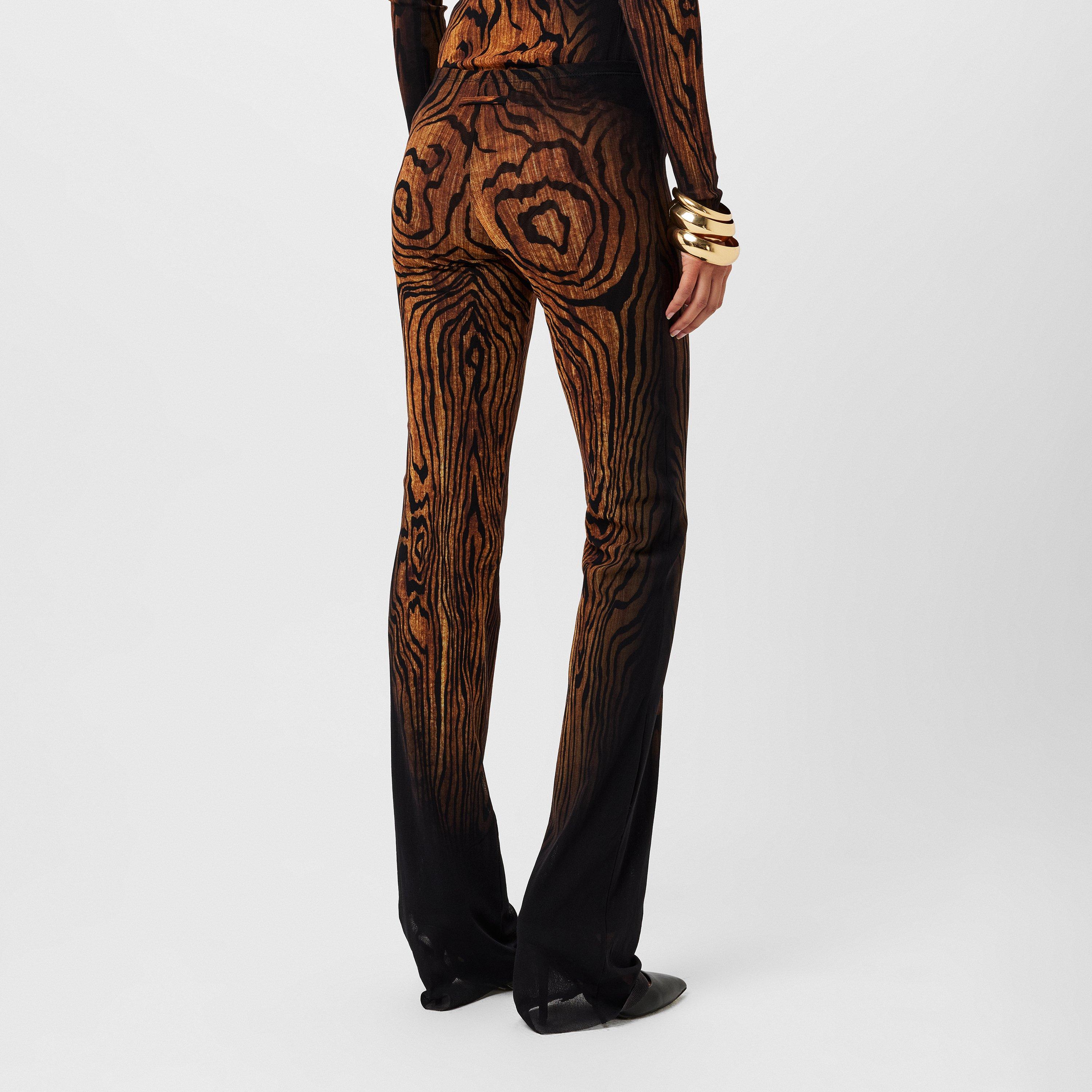 High Waisted Stretch Flared Trousers