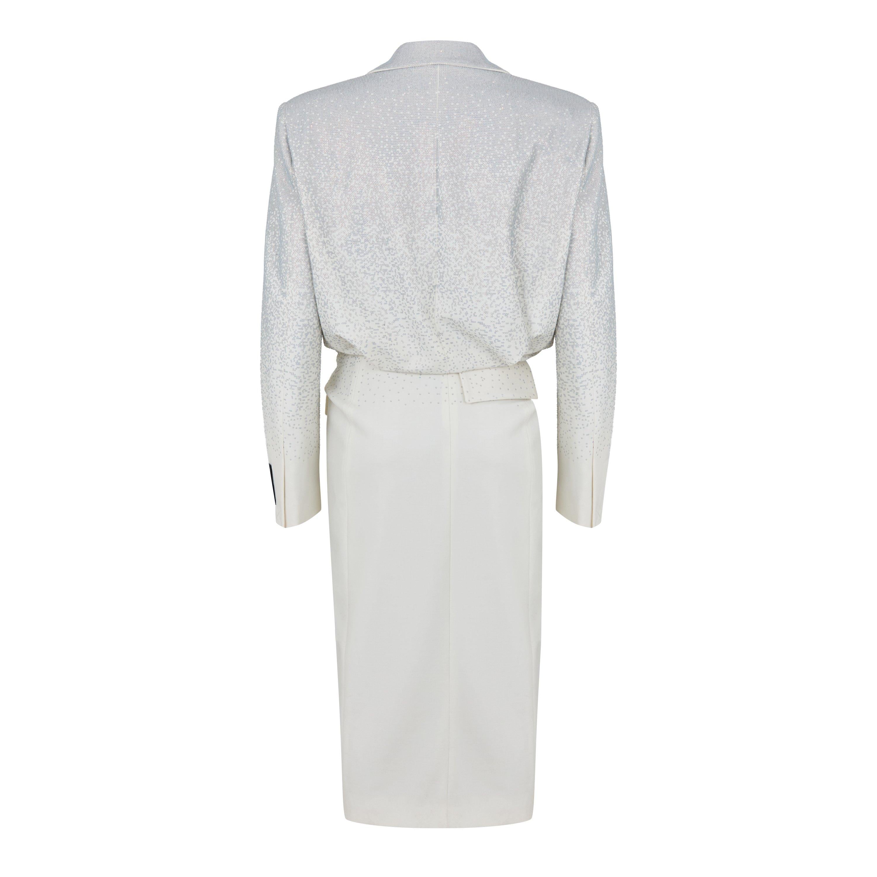 - Padded Shoulder A Line Dress
