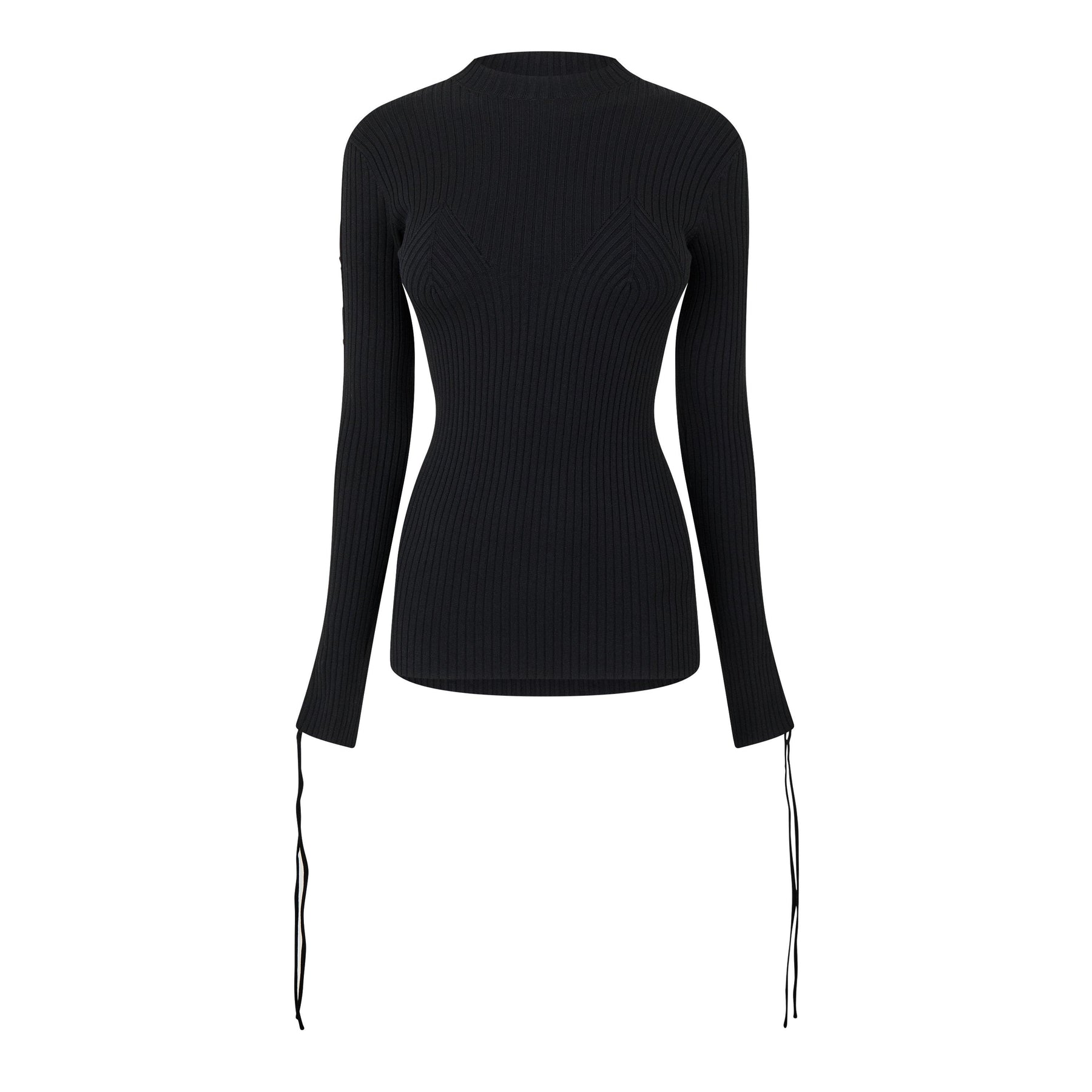 Vanise Lace-Up Sleeve Knitted Jumper