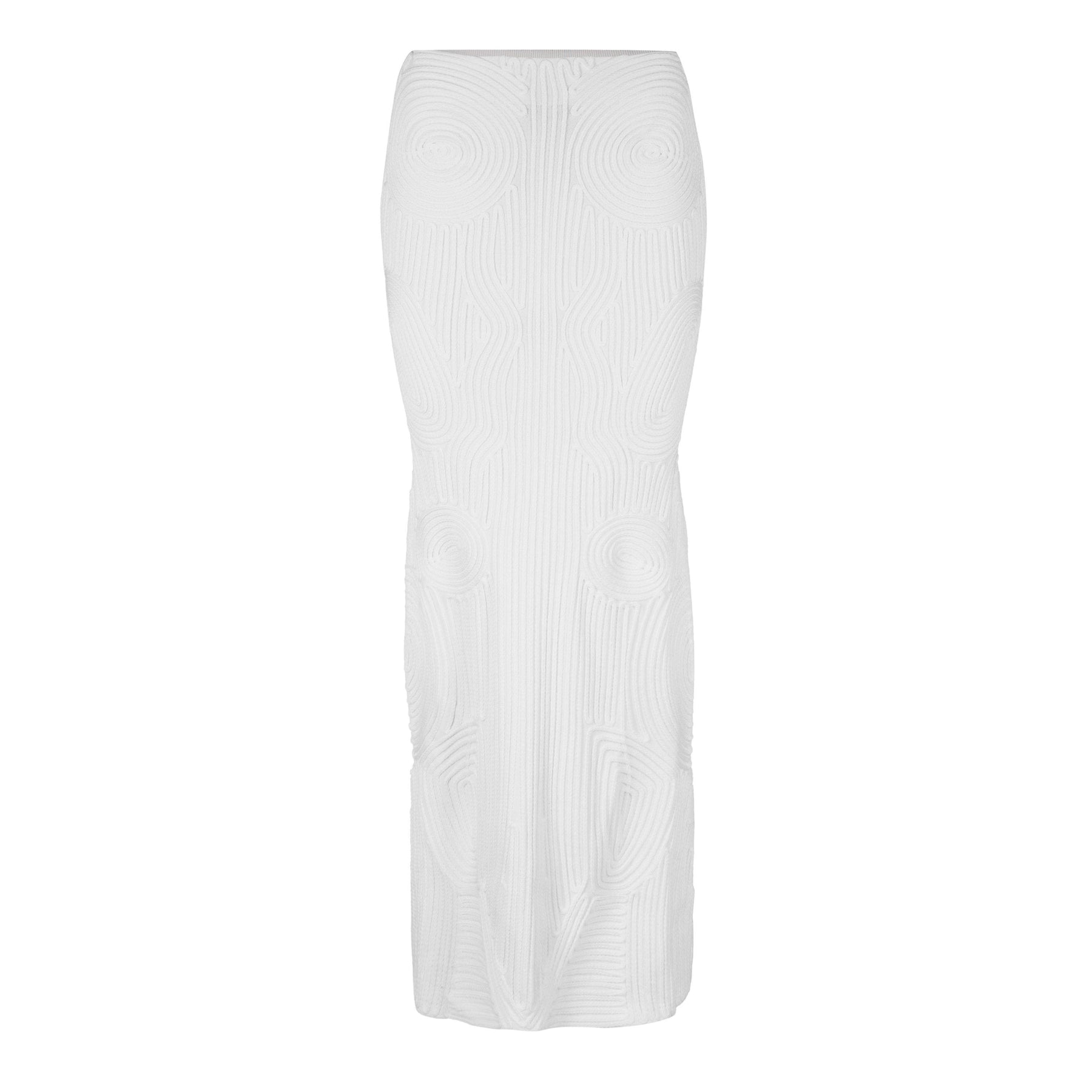 Vortix Embroidered Knitted Maxi Skirt
