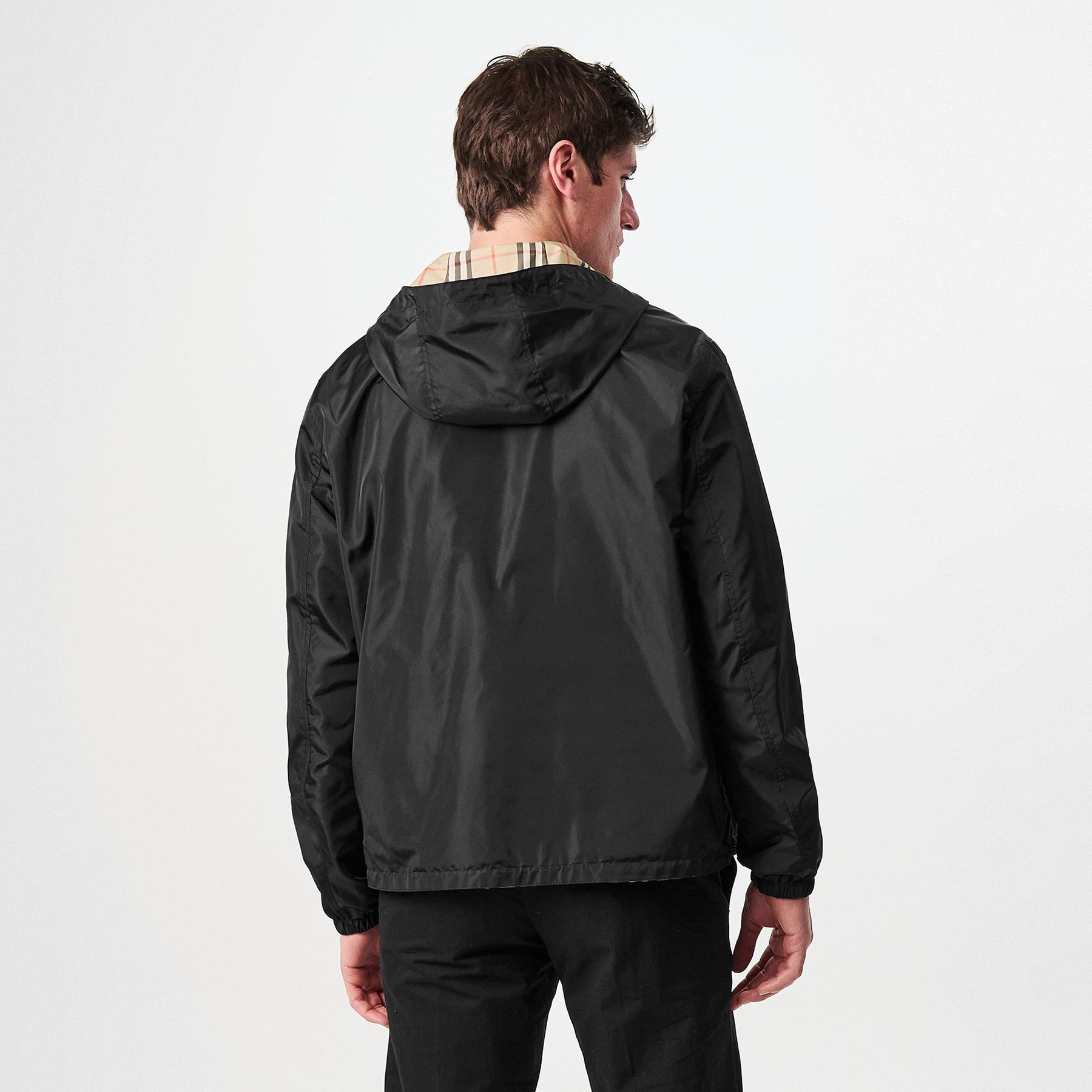 Reversible Check Hooded Jacket